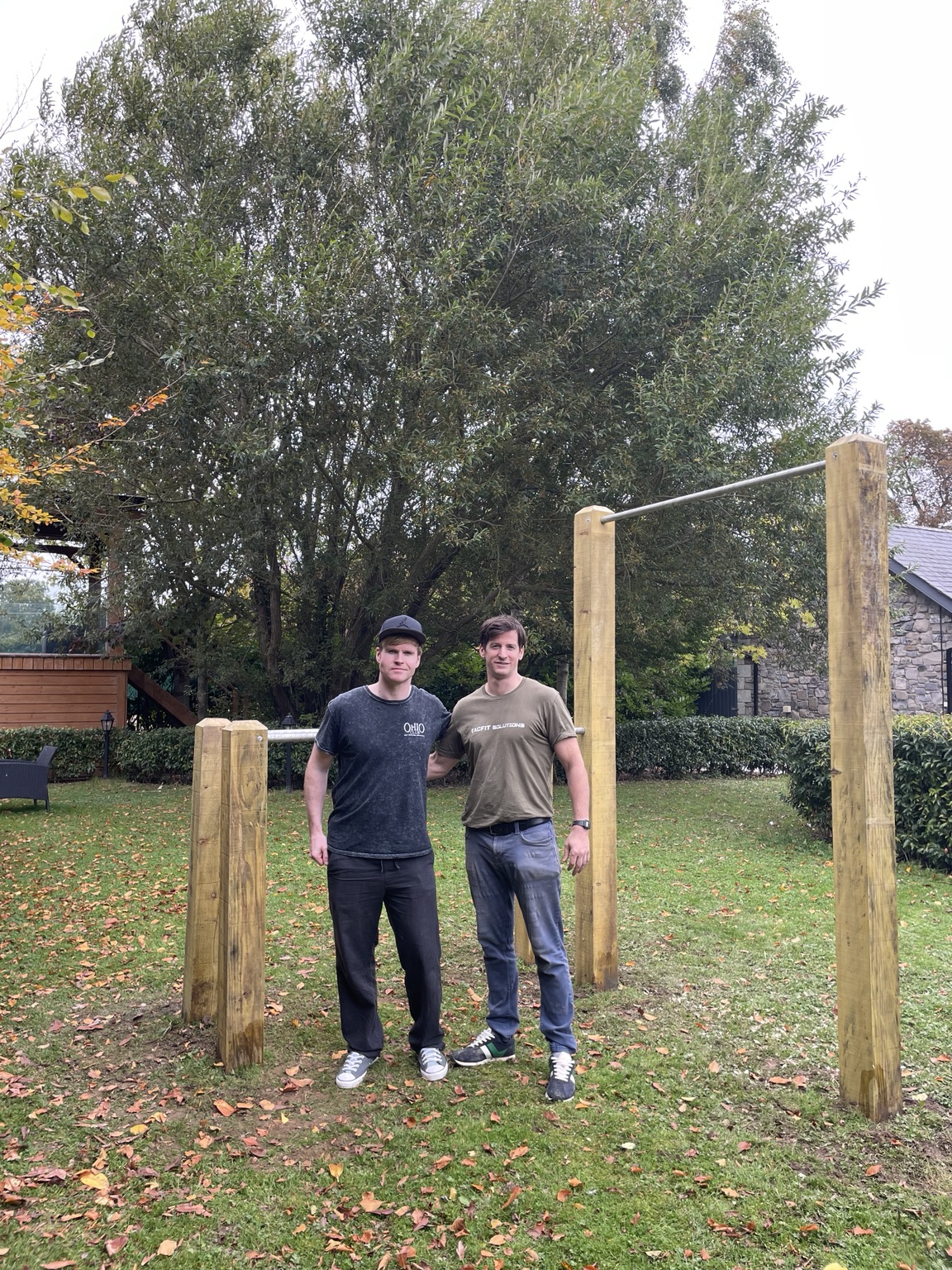 Completed timber home exercise equipment installation