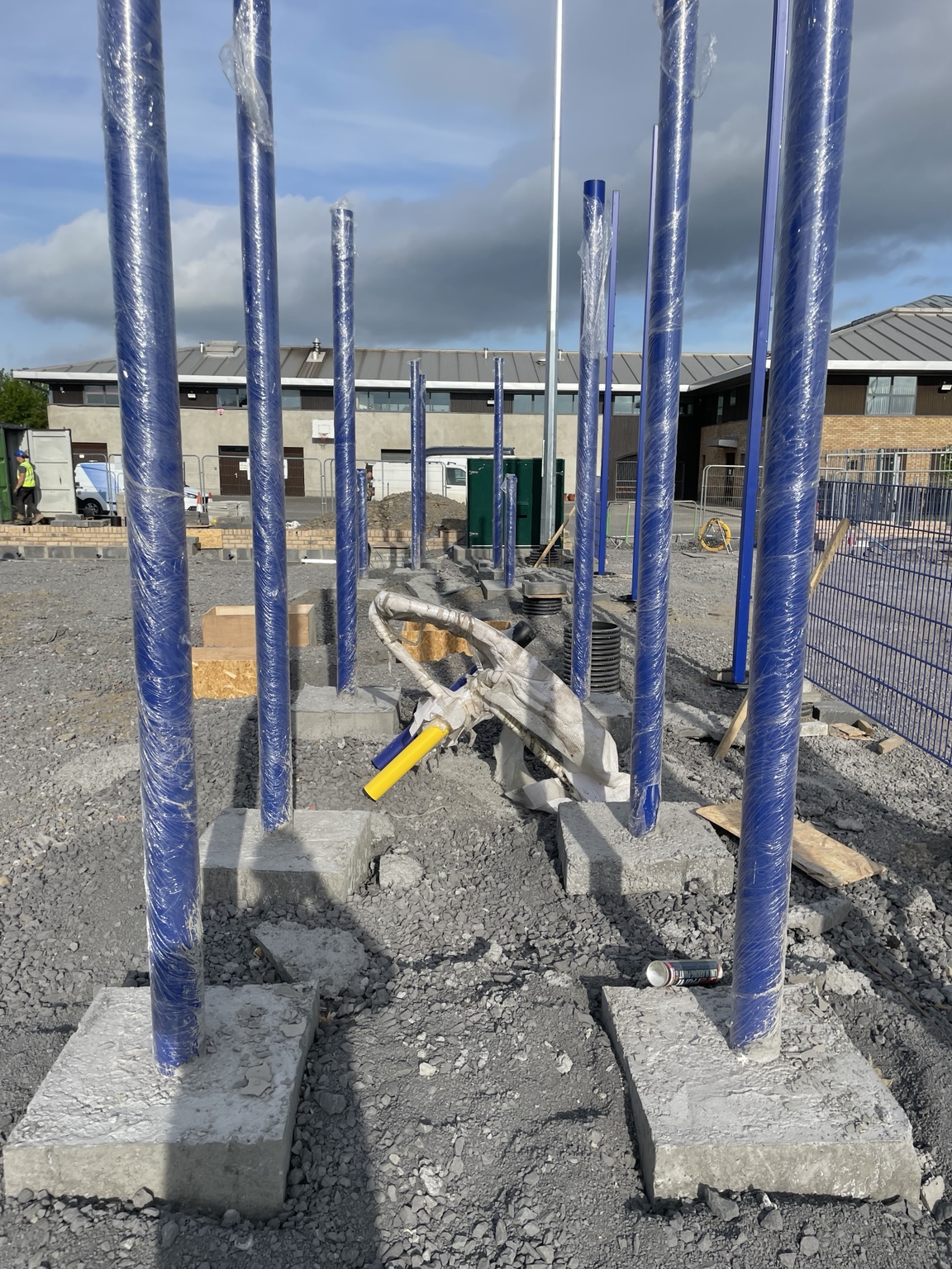Concrete foundations securing the CityWise calisthenics equipment