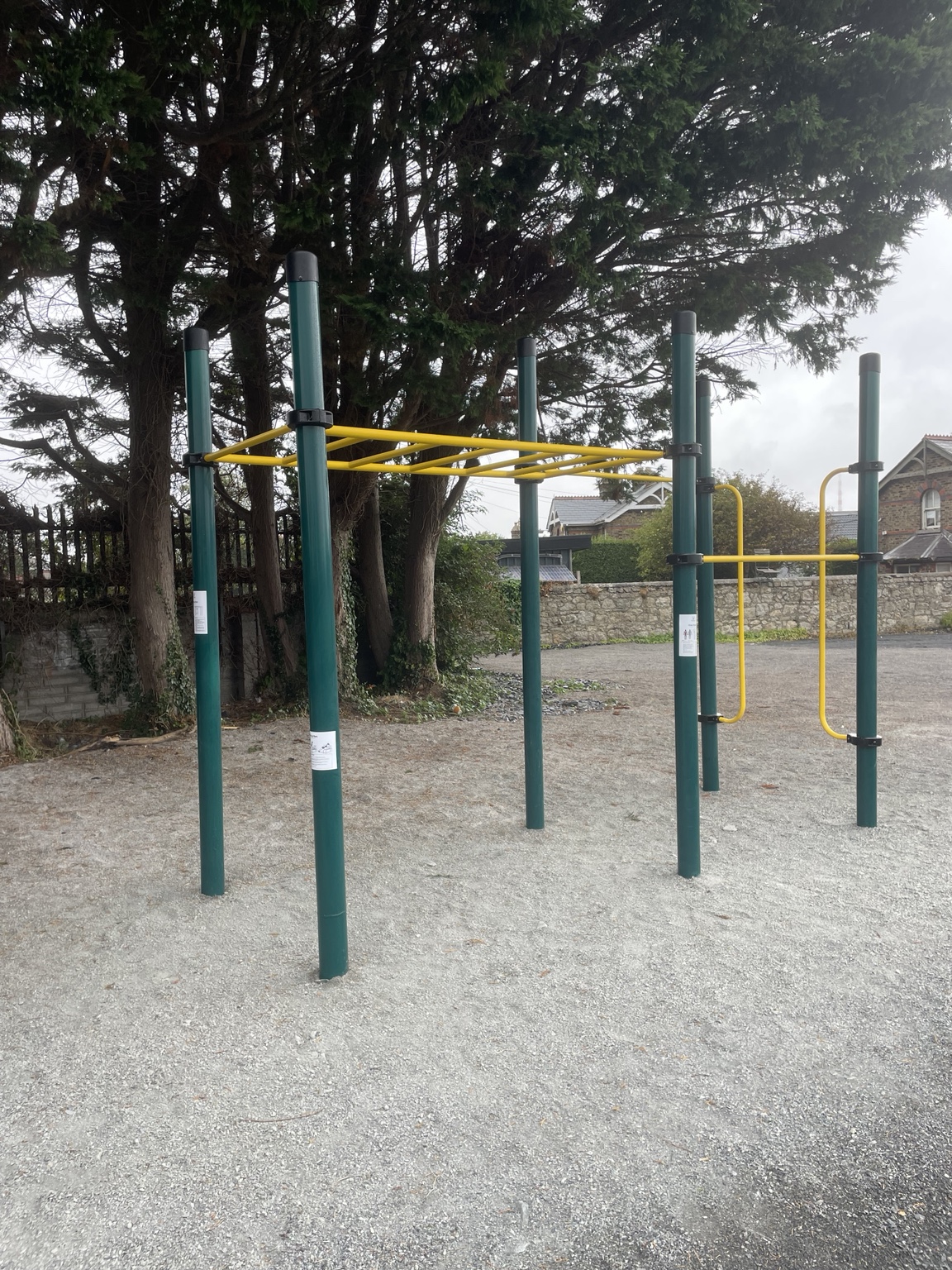 Outdoor calisthenics equipment at Railway Union Hockey Club